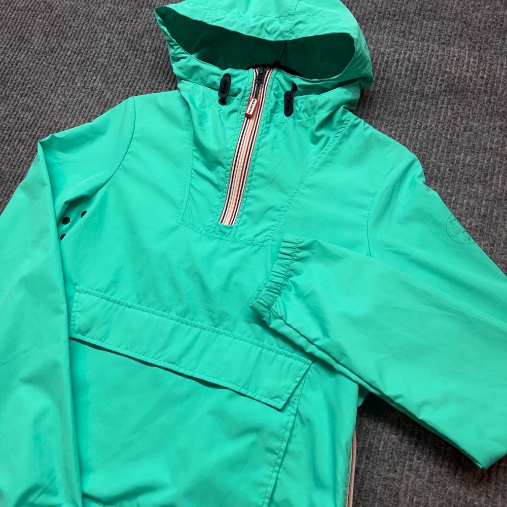 Hunter Original Womens XS Green Teal Packable Windbreaker Anorak Rain Jacket